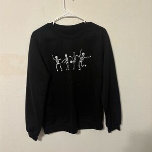 Black Skeleton Graphic Sweater